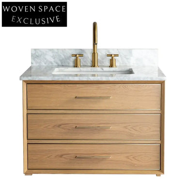 Modern Wall Mounted Single Sink Bathroom Vanity Cabinet with Soft-Close Drawers