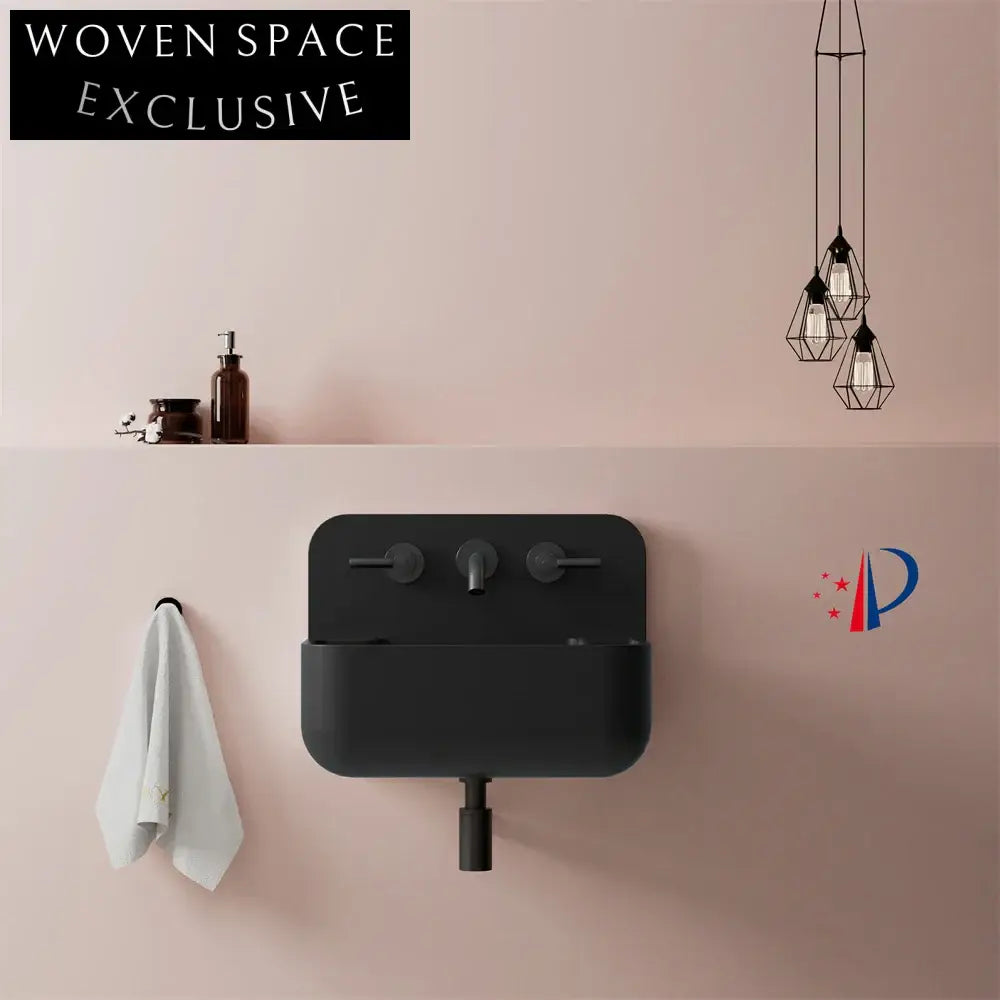 Modern Wall-Mounted Solid Surface Bathroom Sink - Elegant White Rectangular Basin