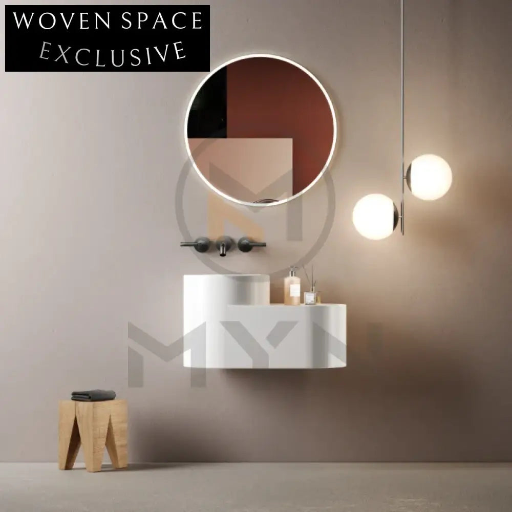 Modern Wall Mounted Solid Surface Resin Quartz Elegant Bathroom Hand Wash Basin