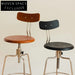 Modern Walnut Adjustable High Back Stainless Steel Frame Bar Stool