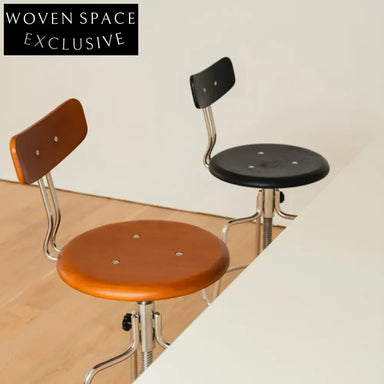 Modern Walnut Adjustable High Back Stainless Steel Frame Bar Stool