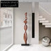 Modern Walnut Finish Resin Sculpture: Elegant Tall Home & Hotel Decor Piece