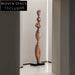 Modern Walnut Finish Resin Sculpture: Elegant Tall Home & Hotel Decor Piece