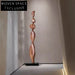 Modern Walnut Finish Resin Sculpture: Elegant Tall Home & Hotel Decor Piece