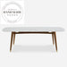 Modern Walnut Rectangle Natural Marble Top Solid Wood Dining Table