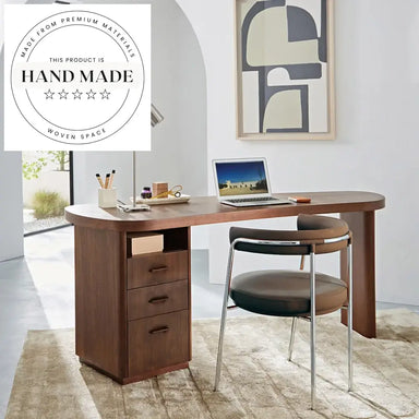 Modern Walnut Solid Wood Nordic Secretary Boss Computer Desk