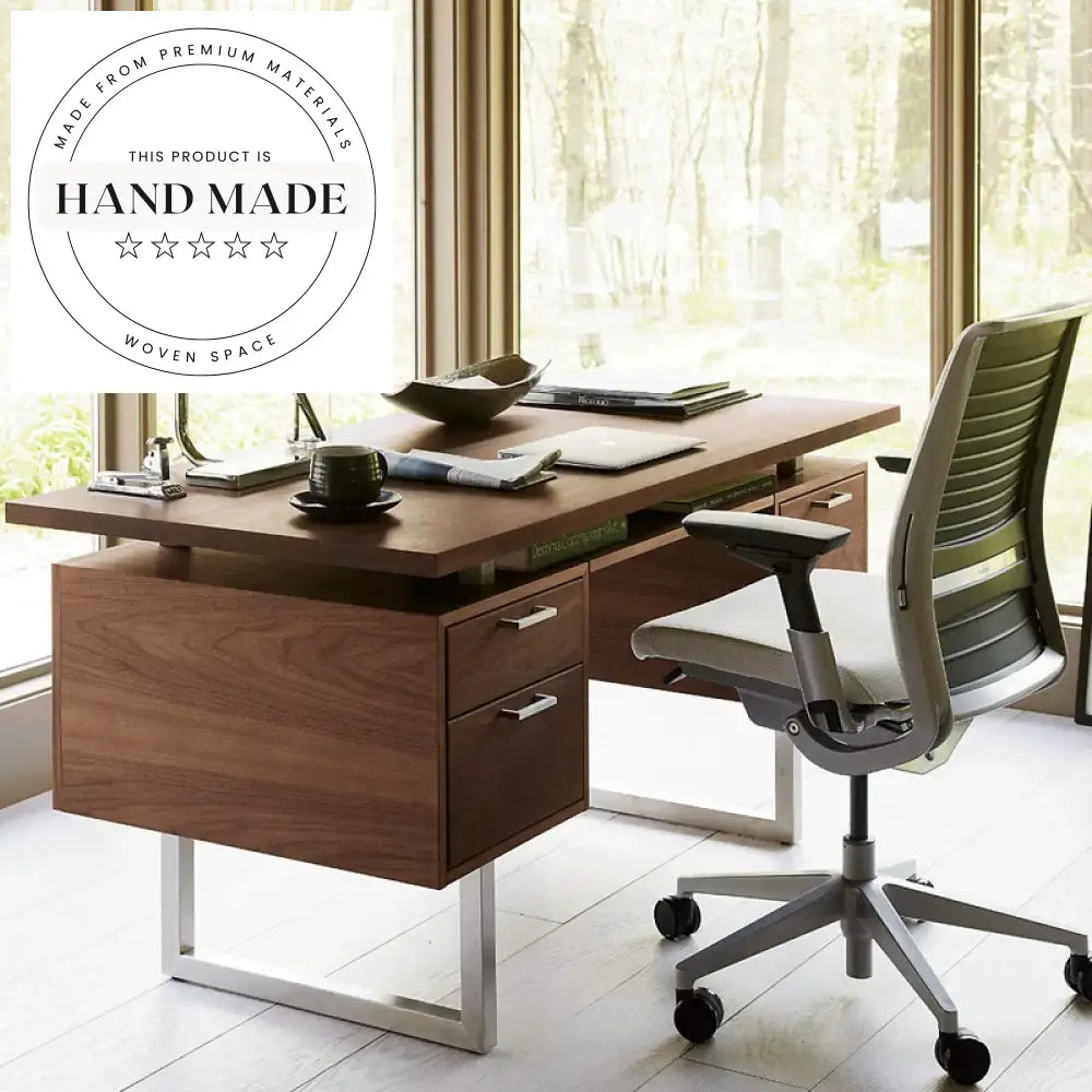 Modern Walnut Solid Wood Nordic Secretary Boss Executive Desk