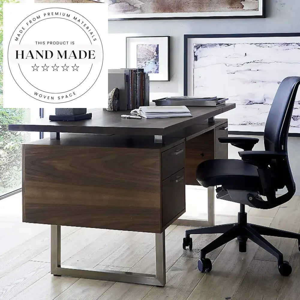 Modern Walnut Solid Wood Nordic Secretary Boss Executive Desk