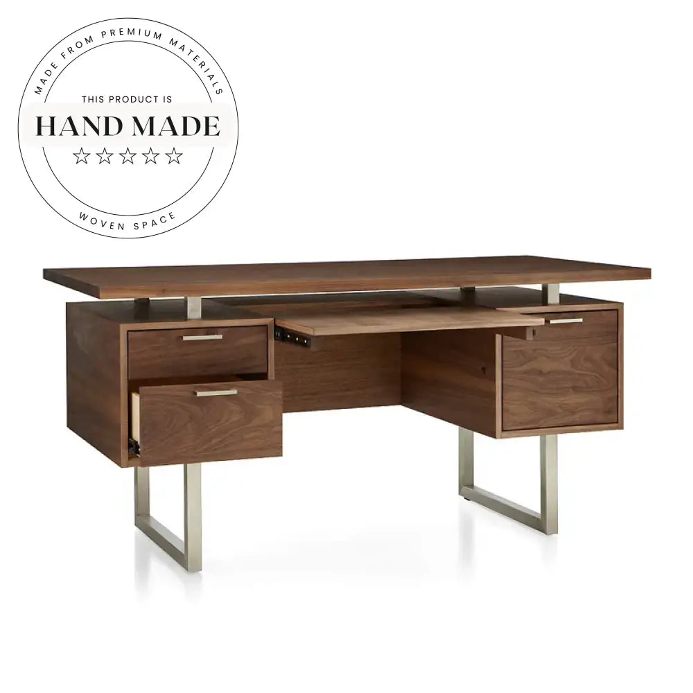 Modern Walnut Solid Wood Nordic Secretary Boss Executive Desk