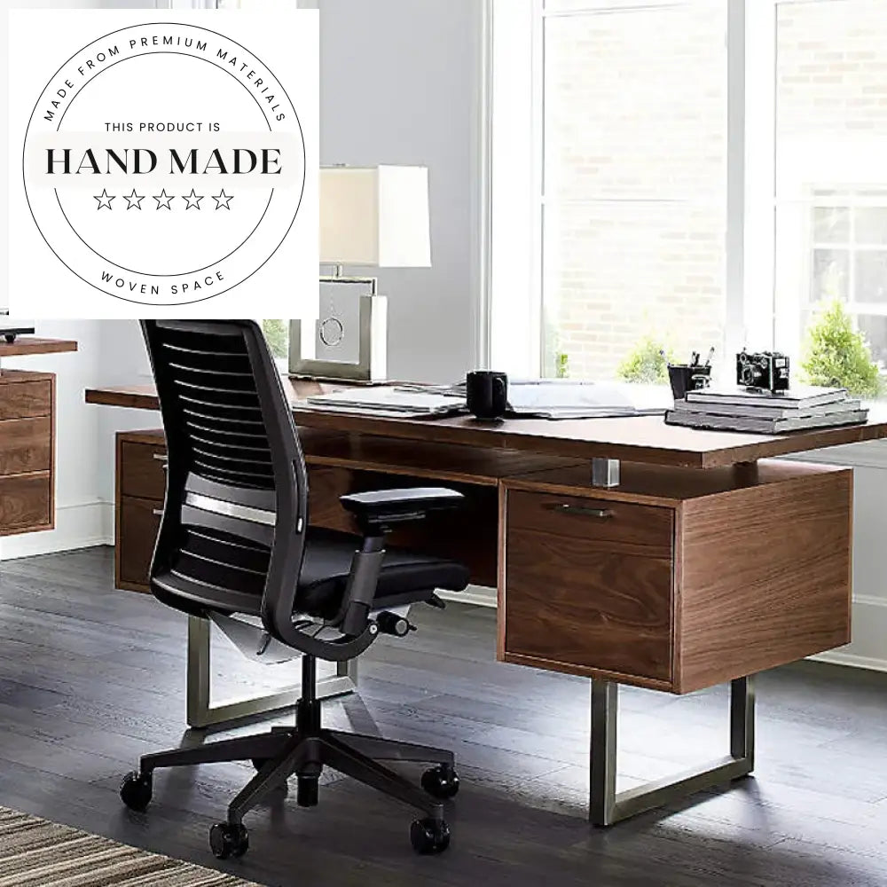 Modern Walnut Solid Wood Nordic Secretary Boss Executive Desk