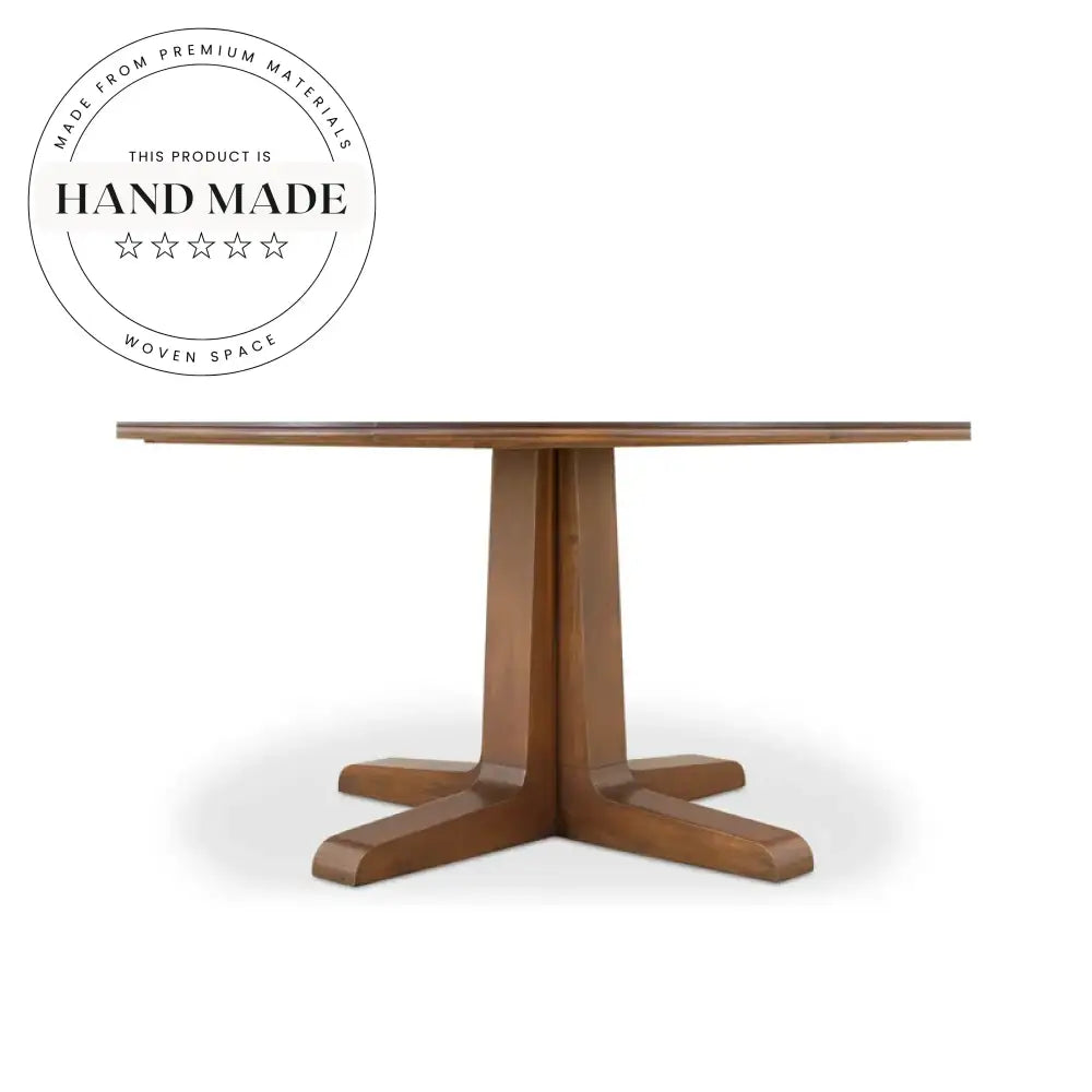 Modern Walnut Solid Wood Round Vintage 8 Seater Dining Table