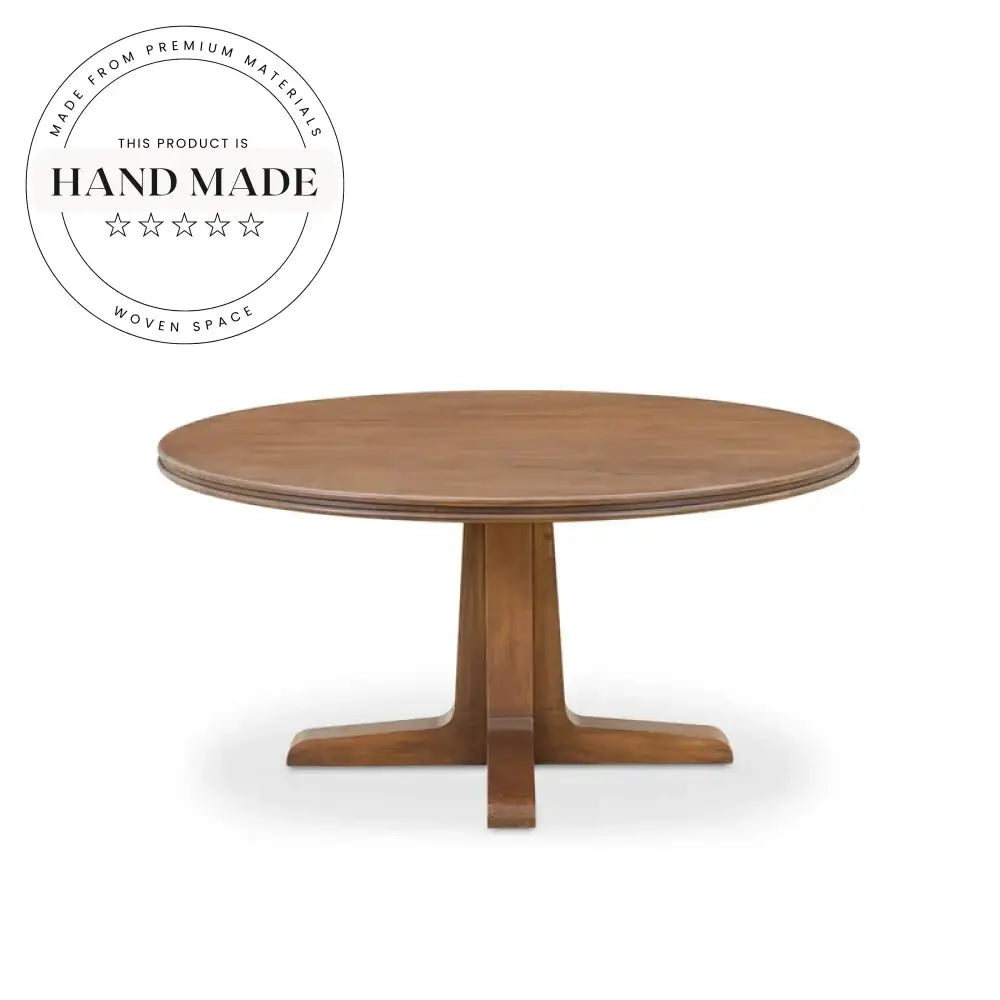 Modern Walnut Solid Wood Round Vintage 8 Seater Dining Table