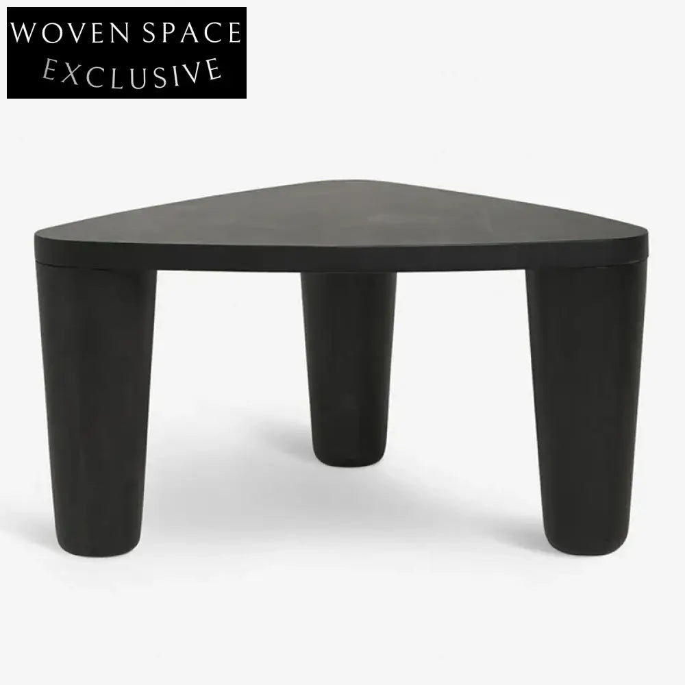 Modern Walnut Solid Wood Triangle High-Low Coffee Table Set for Living Room