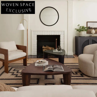 Modern Walnut Solid Wood Triangle High-Low Coffee Table Set for Living Room