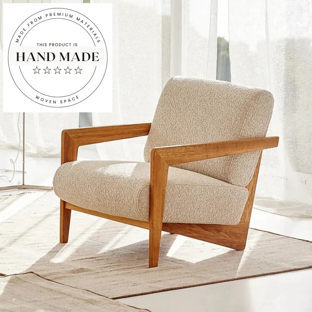 Modern Walnut Wood Fabric Upholstered Accent Leisure Chair with Recline