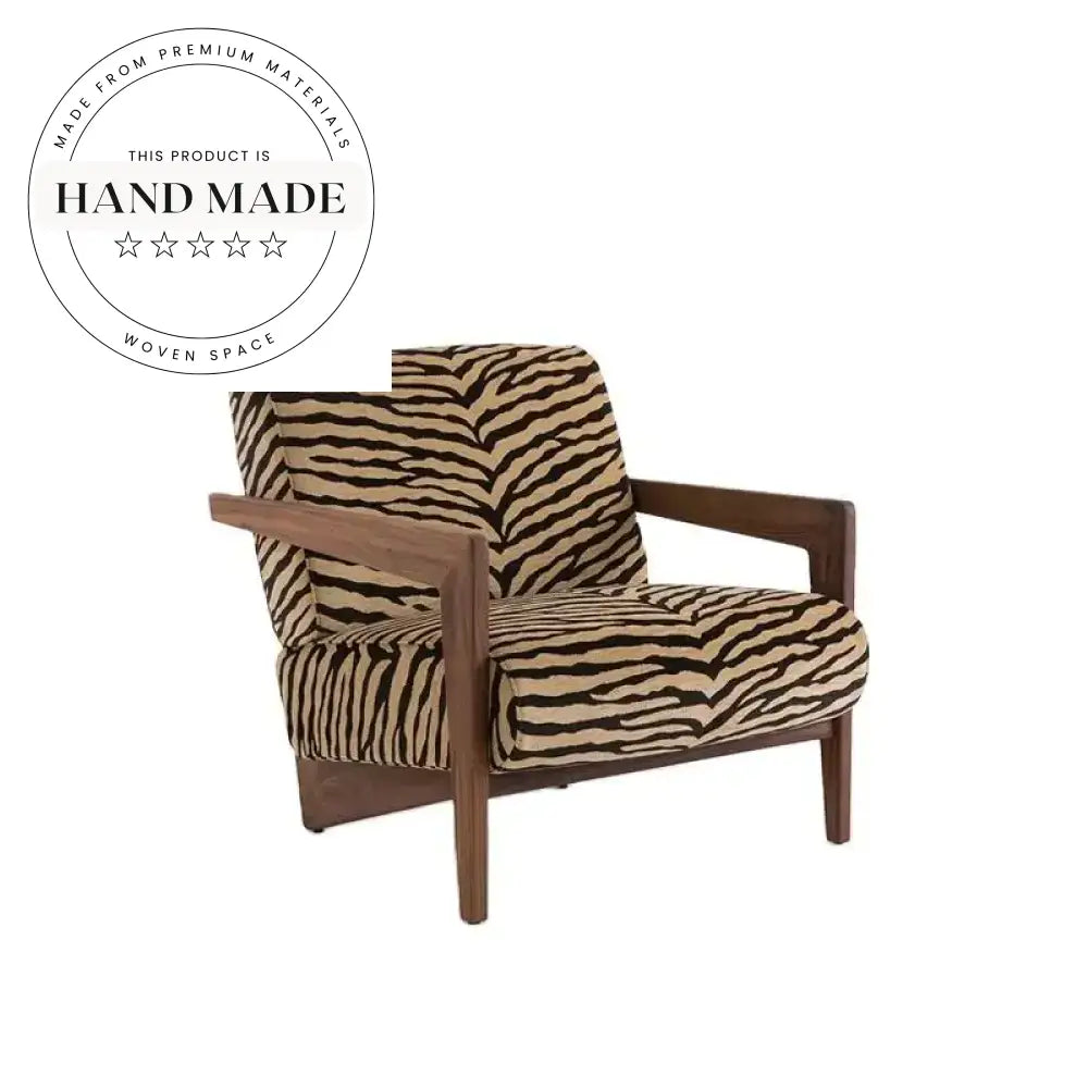 Modern Walnut Wood Fabric Upholstered Accent Leisure Chair with Recline