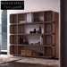 Modern Walnut Wood Floor Bookcase Side Console Cabinet for Home Display
