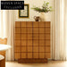 Modern Walnut Wood Sideboard Buffet with Dual Doors Storage Cabinet