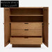 Modern Walnut Wood Sideboard Buffet with Dual Doors Storage Cabinet