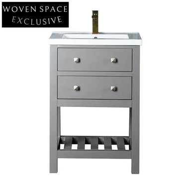 Modern Waterproof Bathroom Vanity Cabinet, Stainless Steel Melamine, Single Basin Design