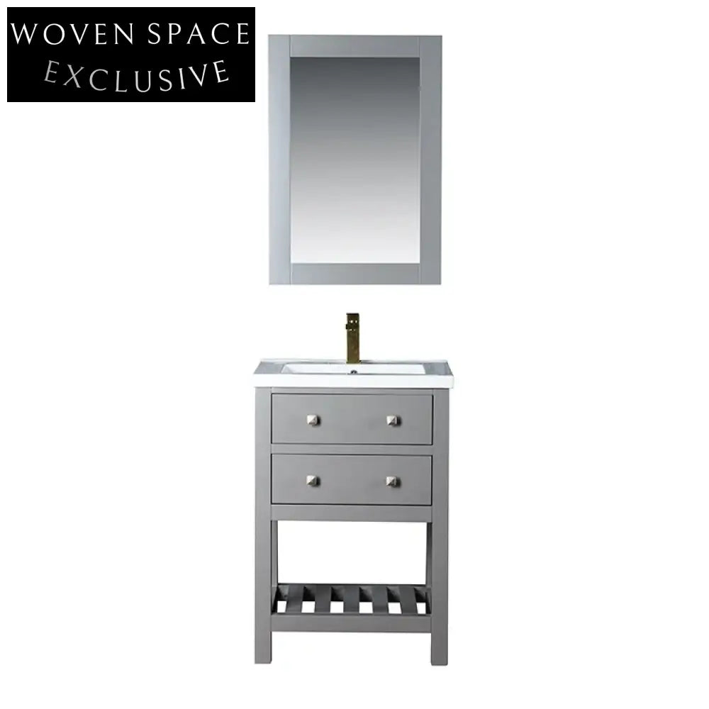 Modern Waterproof Bathroom Vanity Cabinet, Stainless Steel Melamine, Single Basin Design