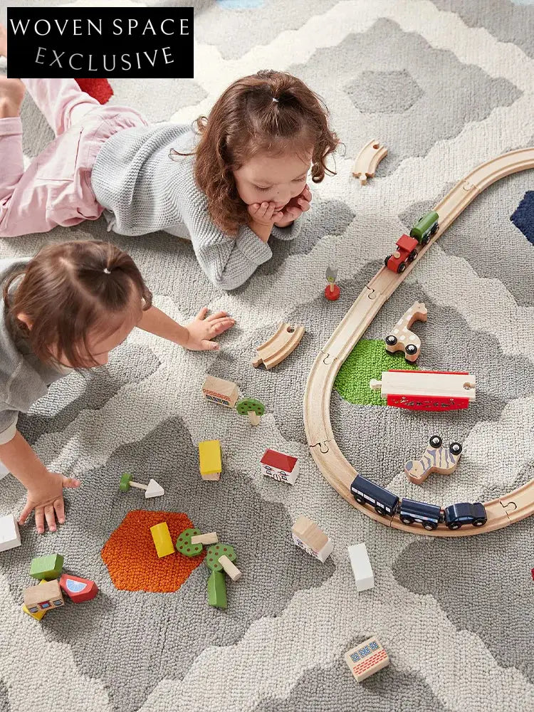 Modern Wave Dot Soft Polyester Cream Area Rug for Living Room Bedroom