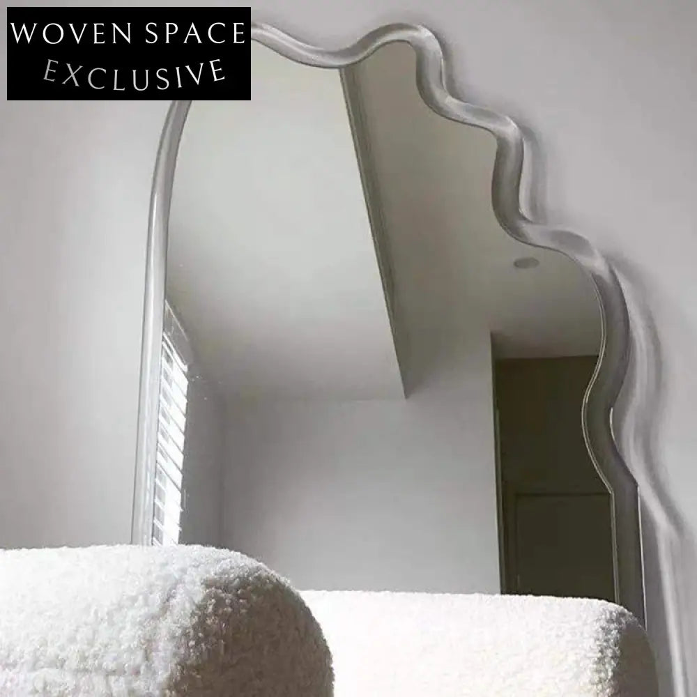 Modern Wave Full Length Standing Dressing Mirror with Plastic Frame