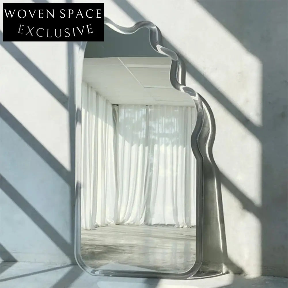 Modern Wave Full Length Standing Dressing Mirror with Plastic Frame