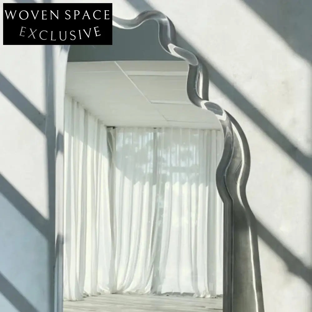 Modern Wave Full Length Standing Dressing Mirror with Plastic Frame