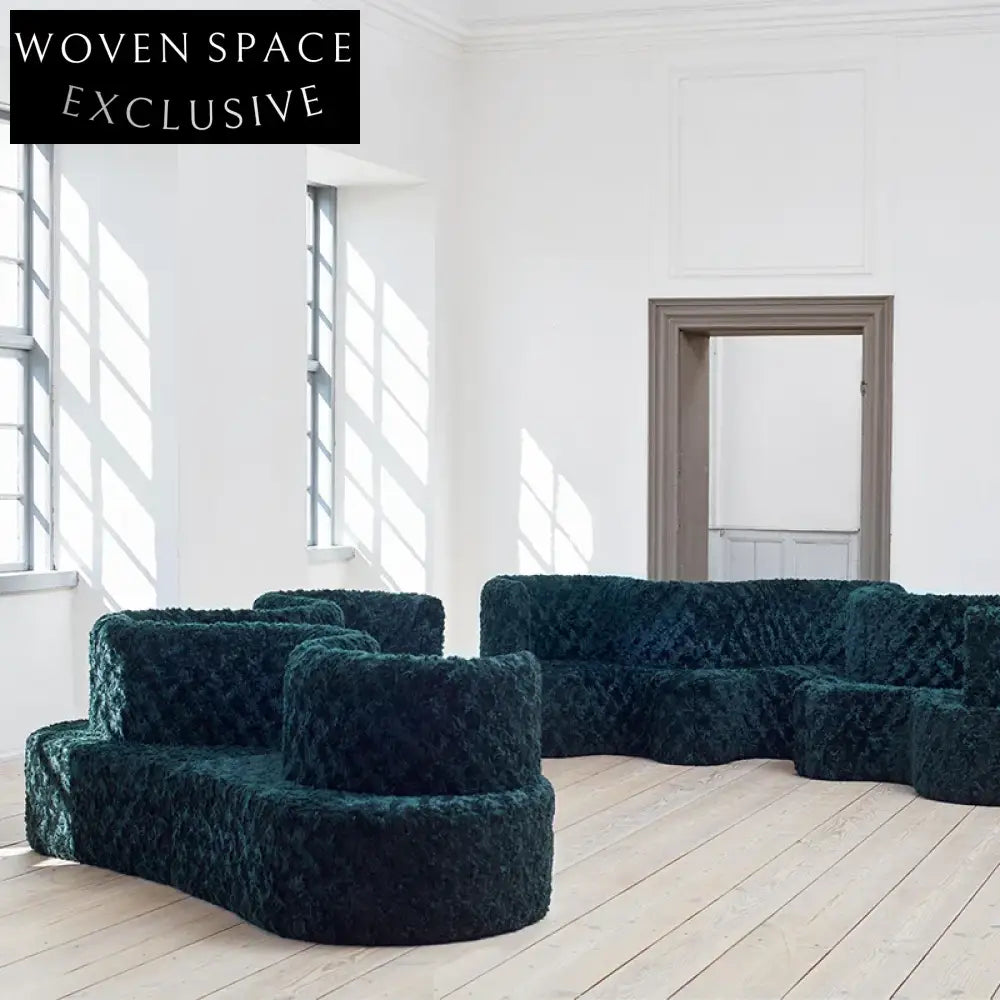 Modern Wavy Fiberglass Public Seating Sofa for Indoor Outdoor Spaces