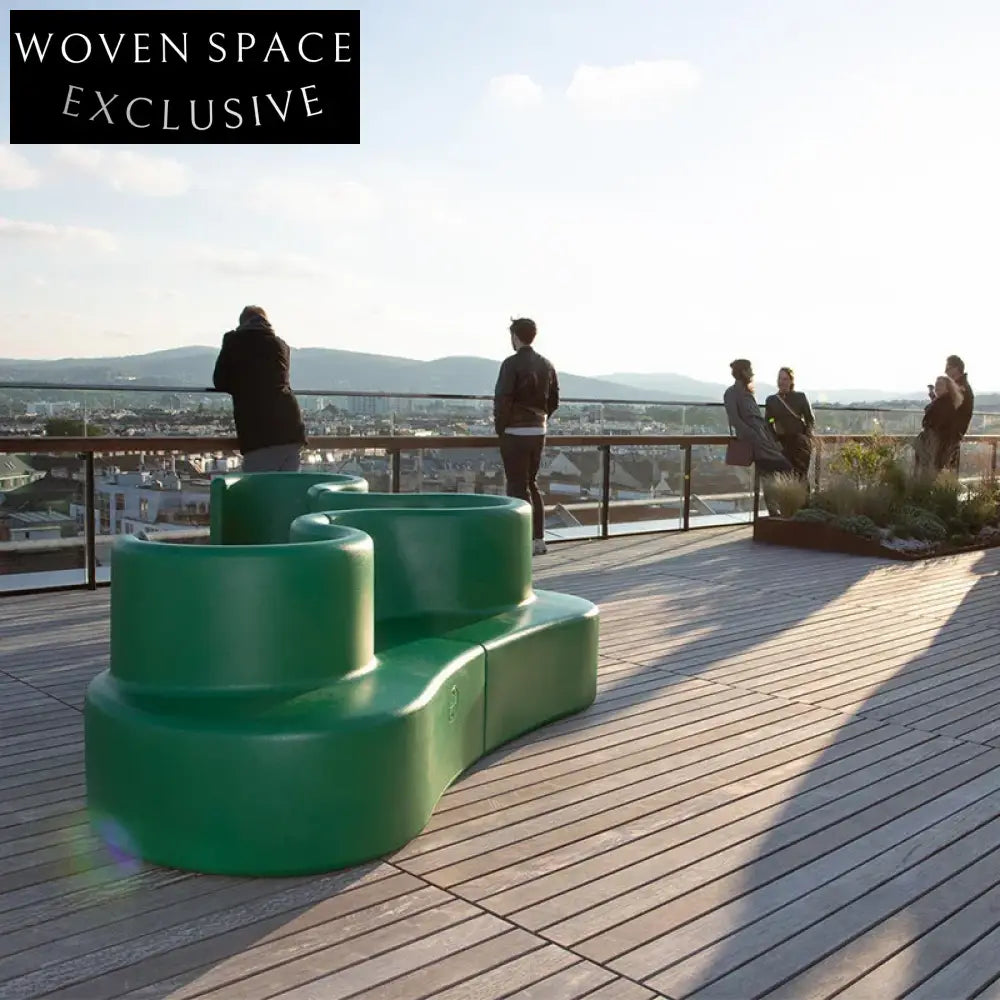 Modern Wavy Fiberglass Public Seating Sofa for Indoor Outdoor Spaces