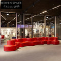 Modern Wavy Fiberglass Sofa Chair for Public Spaces and Outdoor Use