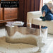 Modern Wavy Silver Steel Frame Living Room Center Coffee Table