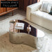 Modern Wavy Silver Steel Frame Living Room Center Coffee Table