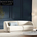 Modern 3-Seater White Fabric Sofa Couch, Plush Living Room Furniture