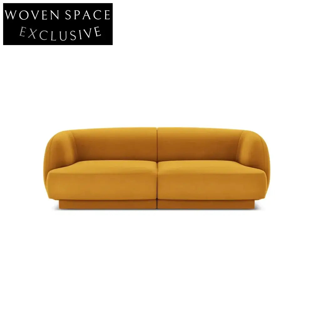 Modern 3-Seater White Fabric Sofa Couch, Plush Living Room Furniture