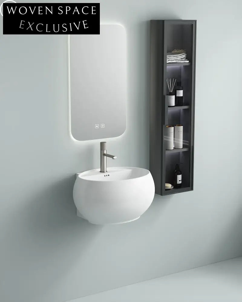 Modern White Ceramic Wall-Hung Bathroom Sink Basin for Contemporary Spaces