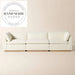 Modern White Fabric L-Shape Three Seater Wooden Sectional Sofa