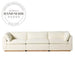 Modern White Fabric L-Shape Three Seater Wooden Sectional Sofa
