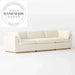 Modern White Fabric L-Shape Three Seater Wooden Sectional Sofa