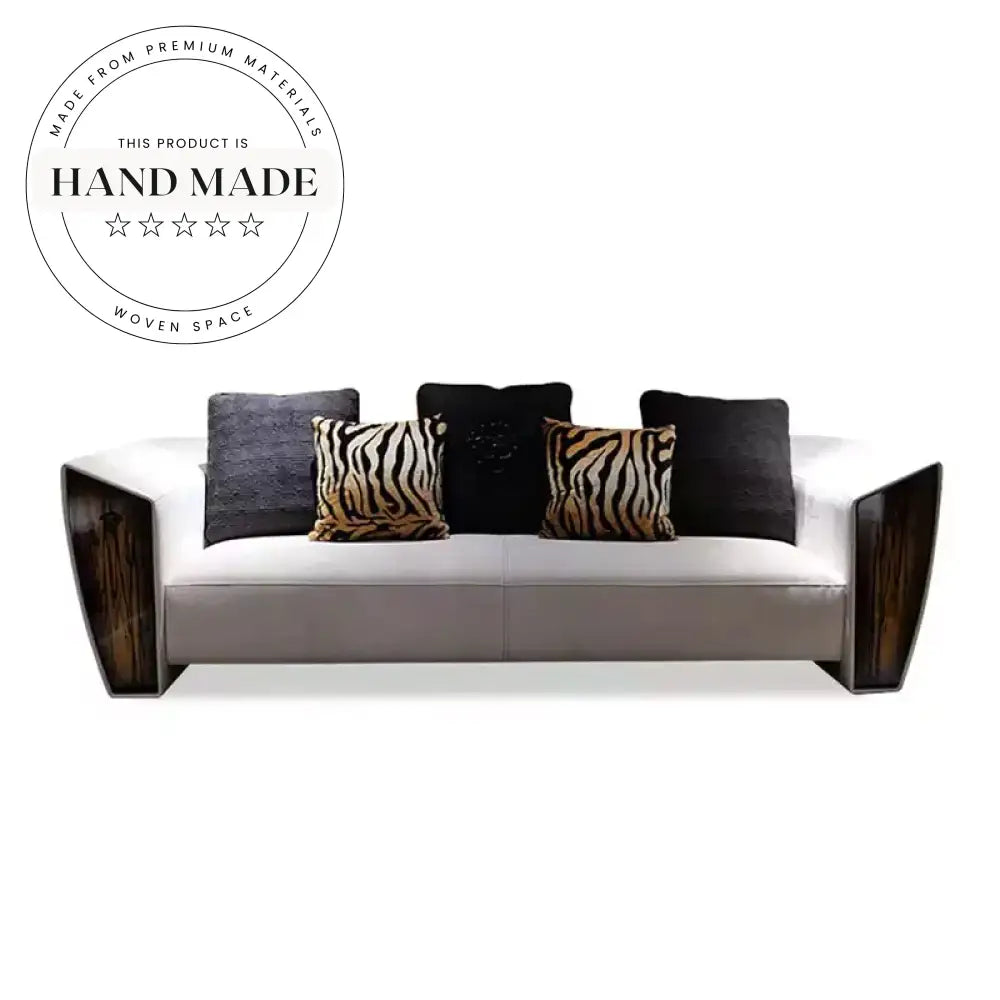 Modern White Genuine Leather Luxury Sectional Living Room Sofa