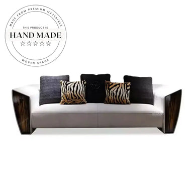 Modern White Genuine Leather Luxury Sectional Living Room Sofa