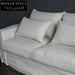 Modern White Linen Slipcovered 3-Seat Sofa for Living Room Furniture Decor