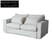Modern White Linen Slipcovered 3-Seat Sofa for Living Room Furniture Decor