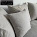 Modern White Linen Fabric Sofa Couch with Pillows - Living Room Furniture