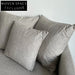 Modern White Linen Fabric Sofa Couch with Pillows - Living Room Furniture
