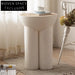 Modern White Magnesium Oxide Wood Top Small Round End Table