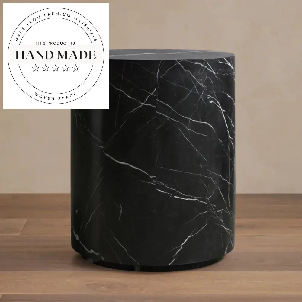 Modern White Round Natural Marble Stone Luxury Side End Table