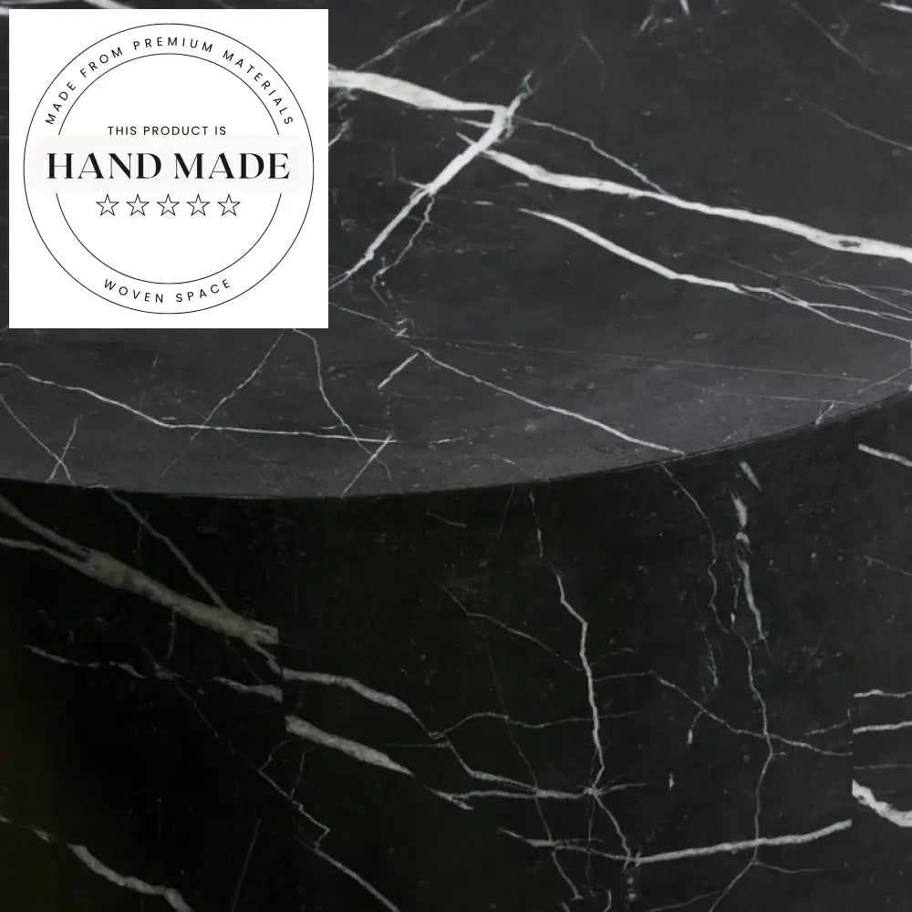 Modern White Round Natural Marble Stone Luxury Side End Table