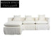 Elegant Modern White Slipcover Three-Seat Sofa Couch Set for Living Room